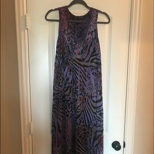 Purple Black silky maxi dress Size M